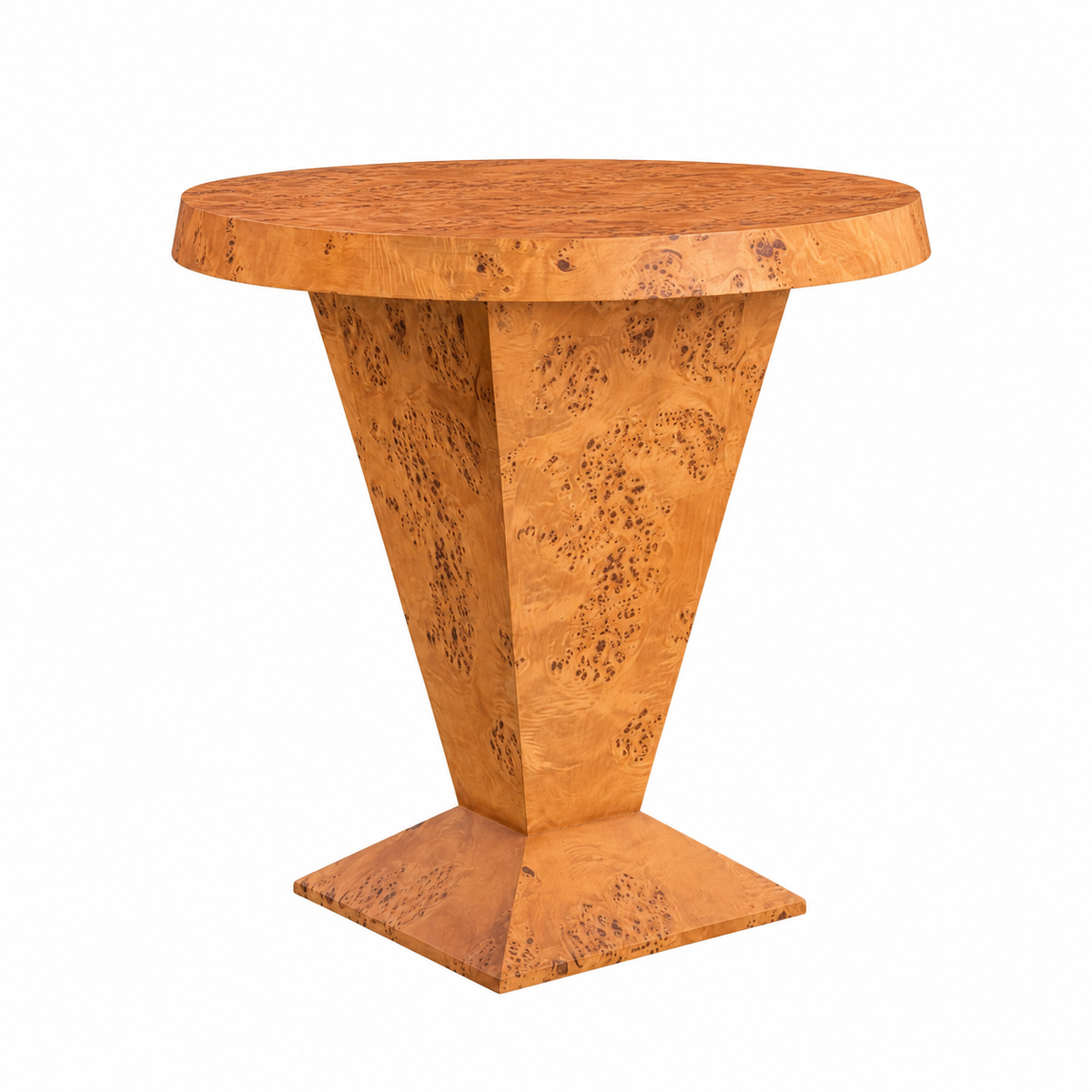 Prism Burl Pedestal Table