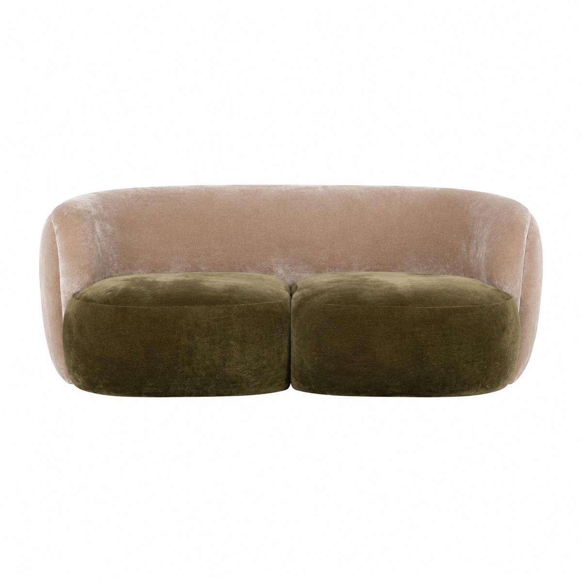 Moss Velvet Curve Sofa