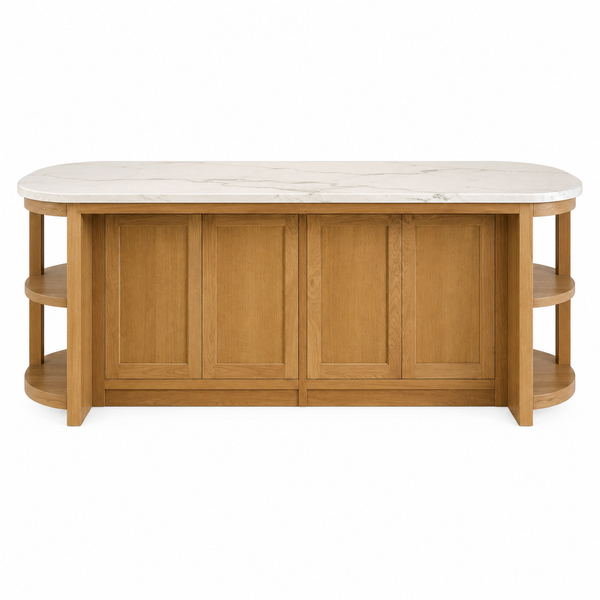 Rounded Oak Kitchen Island