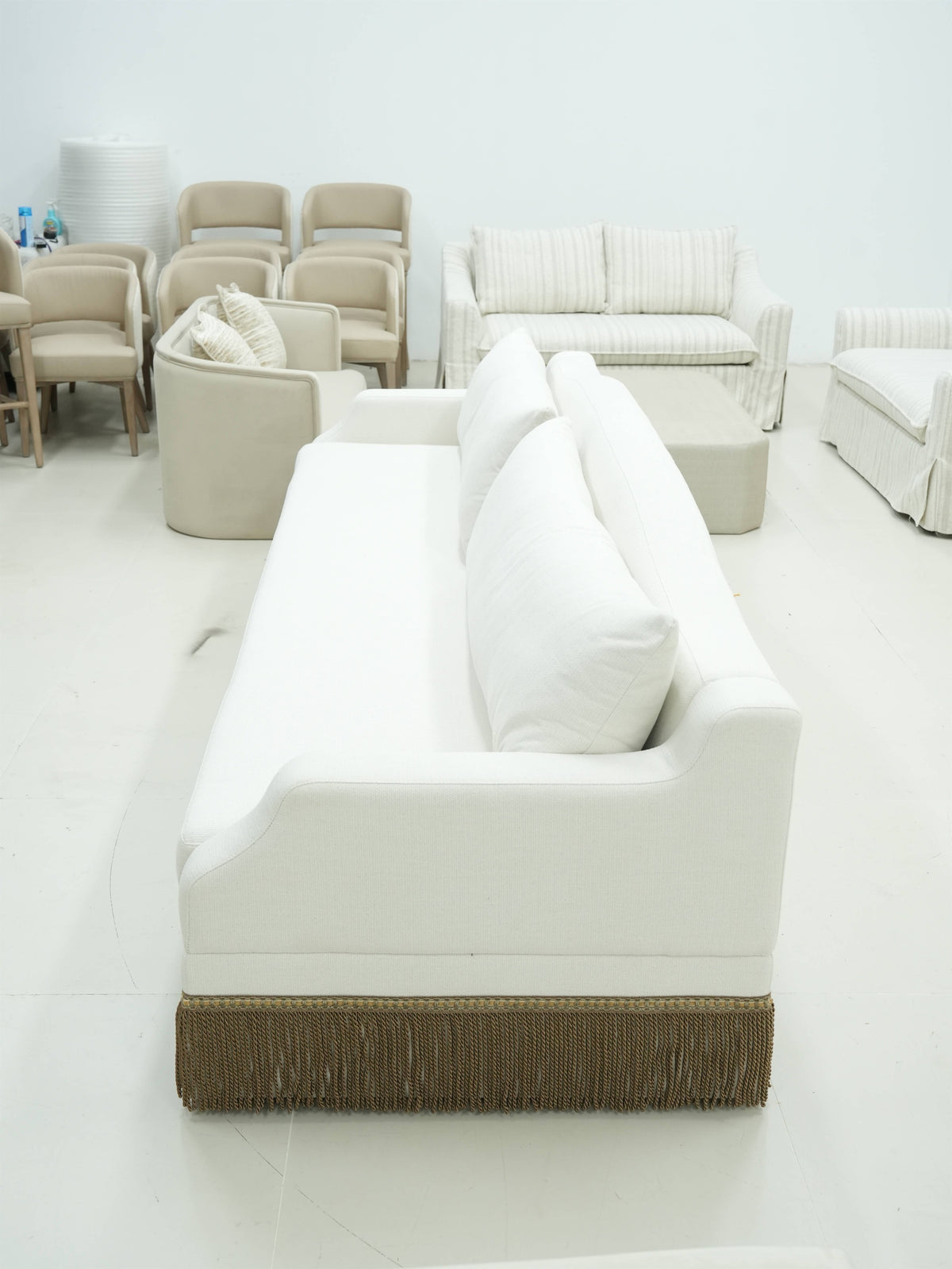Ivory Fringe Sofa detail image 2