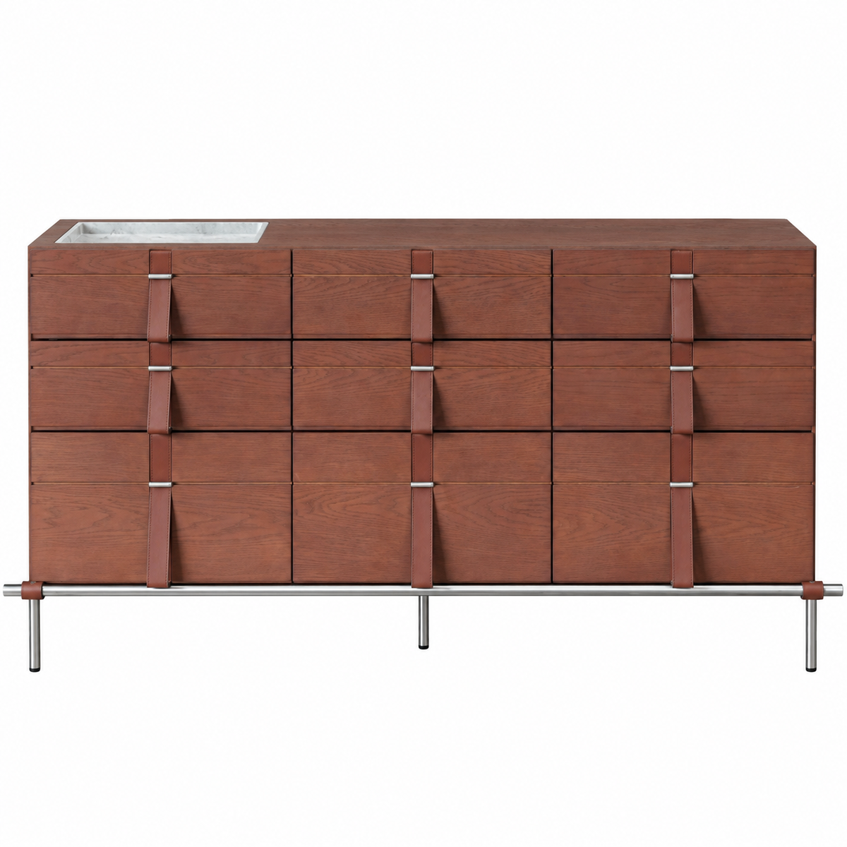 Leather Pull Walnut Cabinet white background cover image