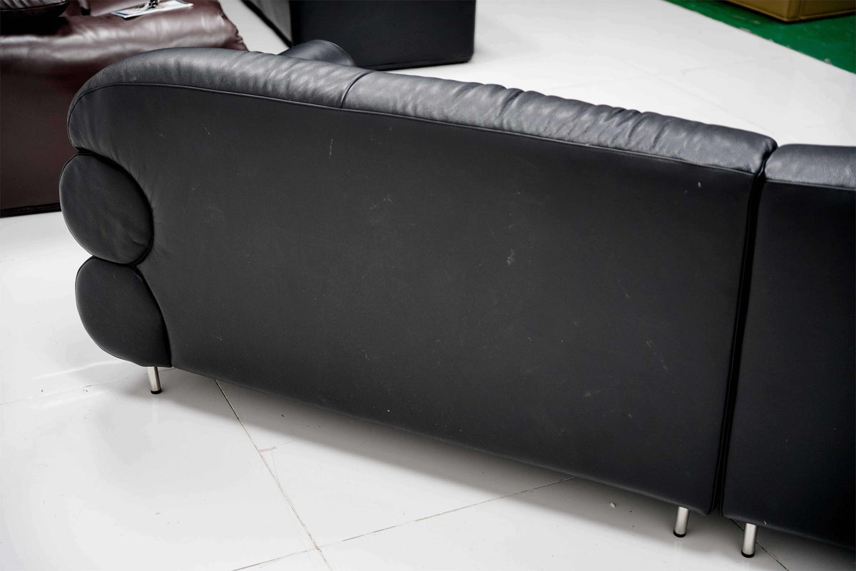 Noir Leather Lounge Sofa detail image 5