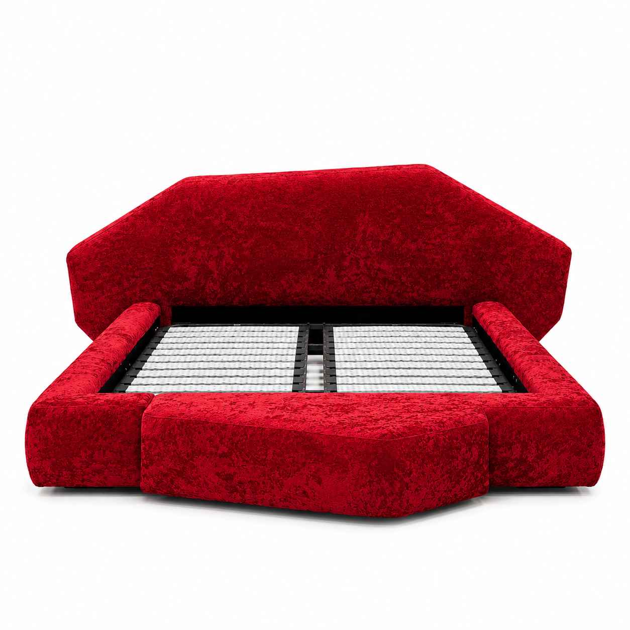 Crimson Sculpted Bed