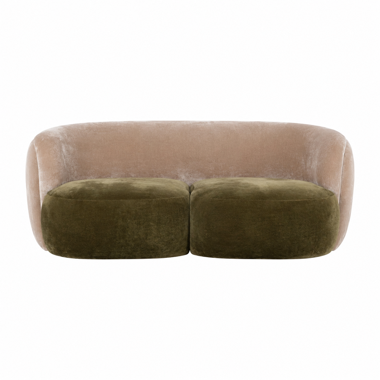 Moss Velvet Curve Sofa