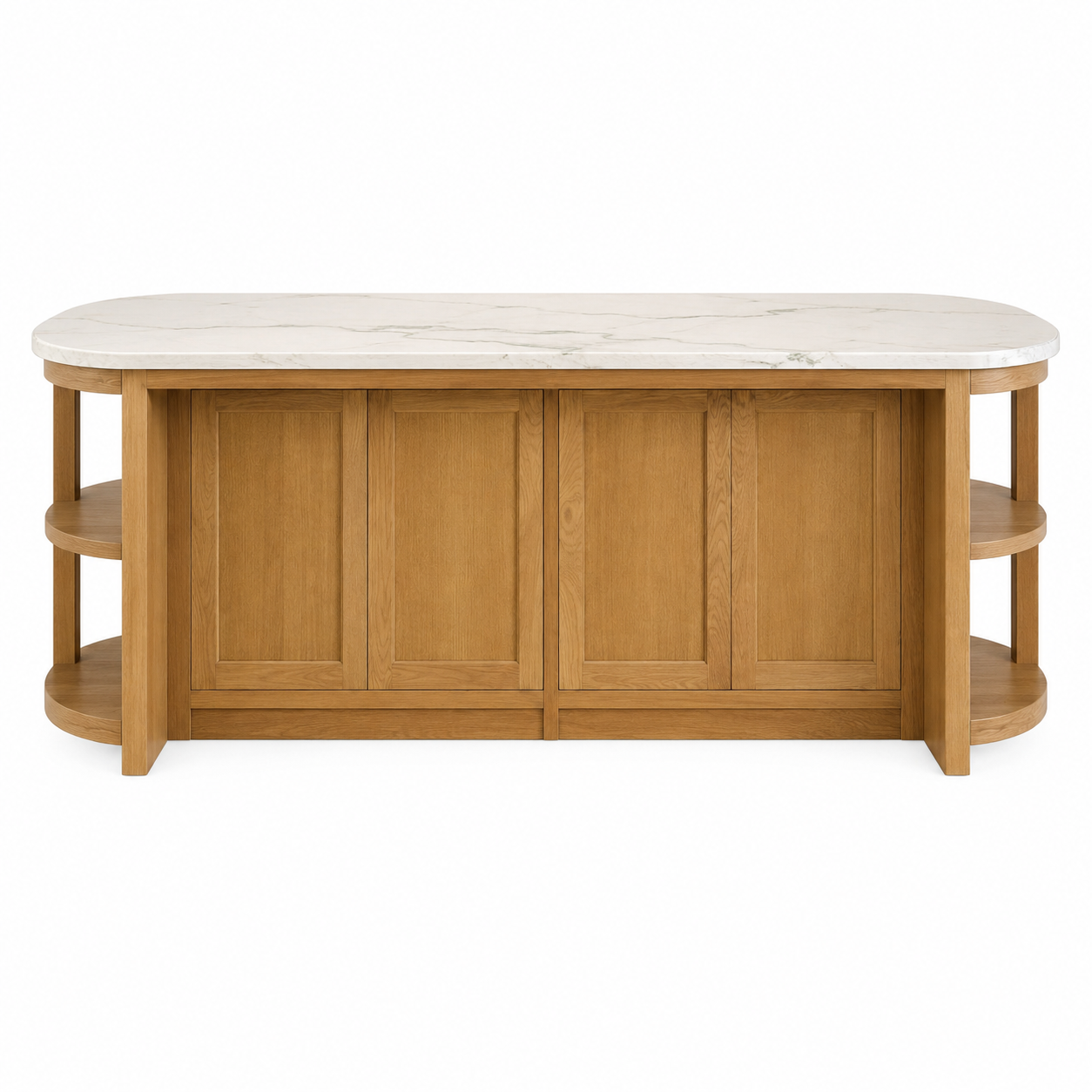 Rounded Oak Kitchen Island