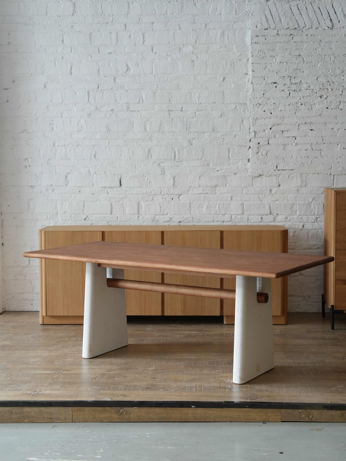 Trestle White Leg Dining Table detail image 2