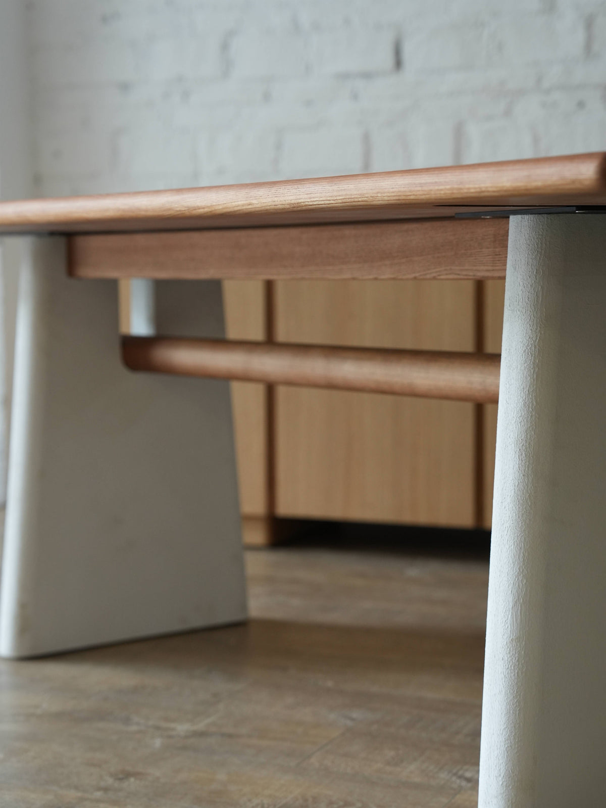 Trestle White Leg Dining Table detail image 3
