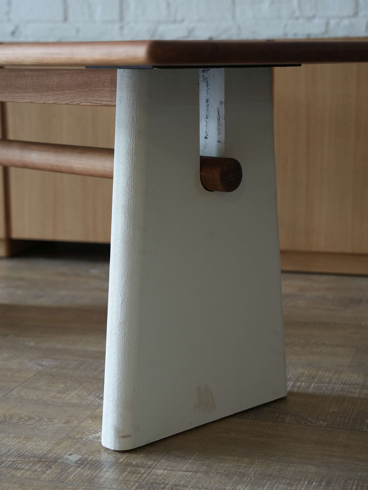 Trestle White Leg Dining Table detail image 4