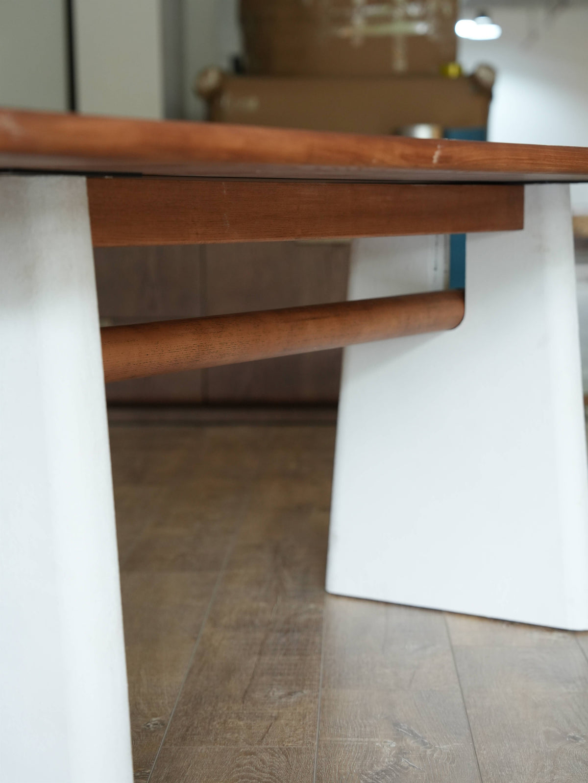 Trestle White Leg Dining Table detail image 5