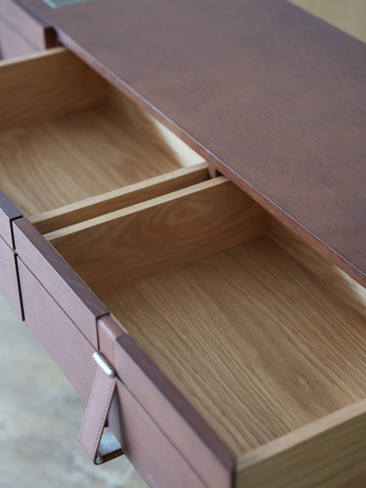 Leather Pull Walnut Cabinet detail image 7