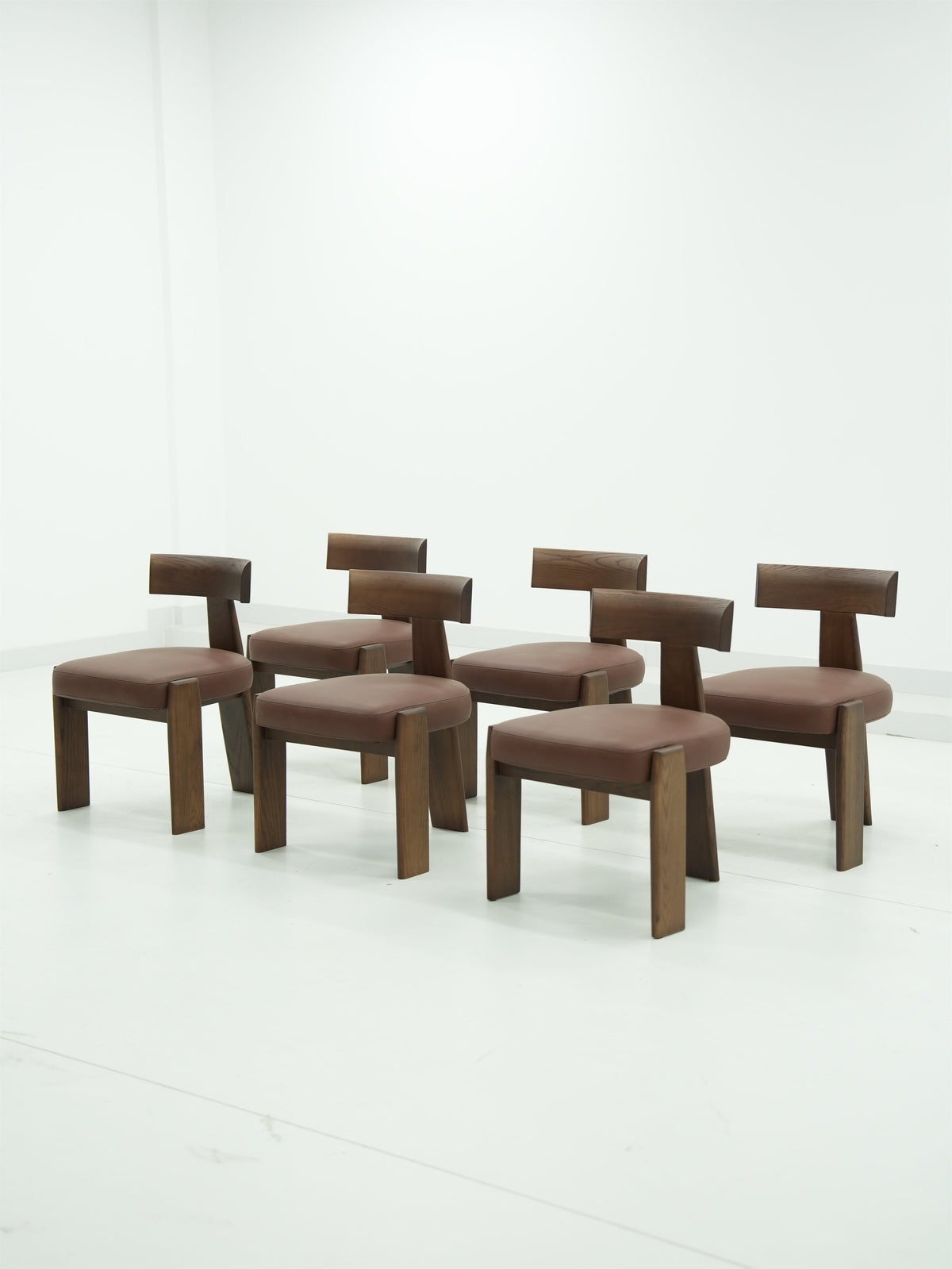 Walnut Leather Dining Chair detail image 3