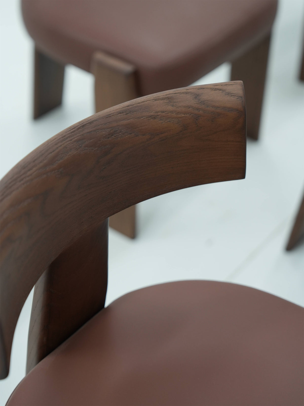 Walnut Leather Dining Chair detail image 5